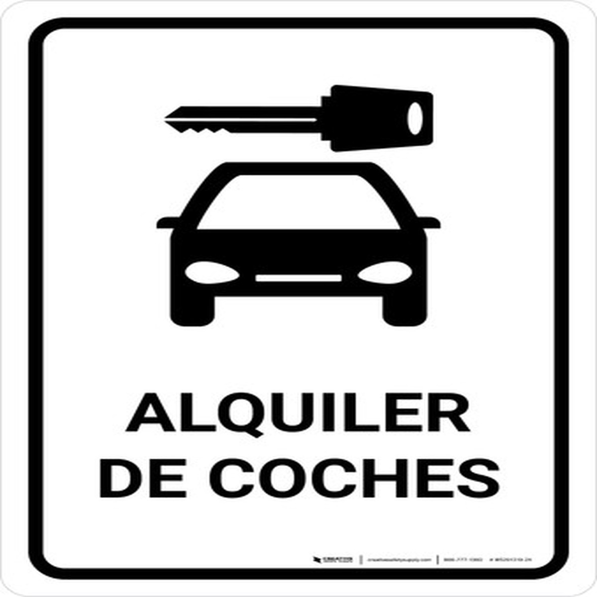 Car Rental White Spanish Portrait - Wall Sign