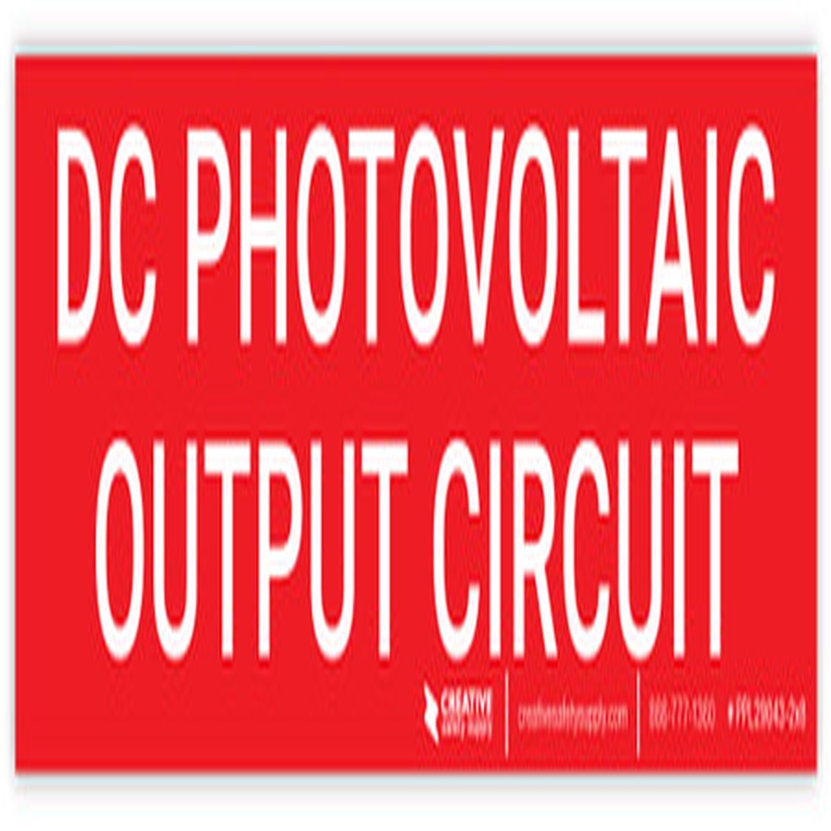 DC Photovoltaic Output Circuit - Arc Flash Label