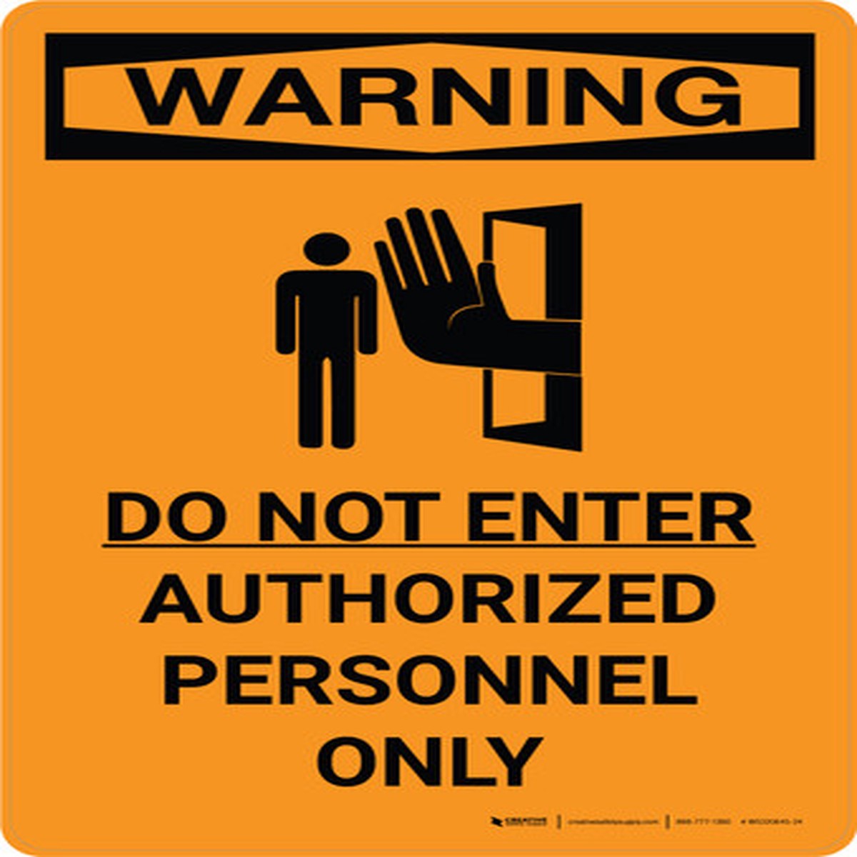 Warning: Do Not Enter Authorized Personnel Only Portrait With Icon - Wall Sign