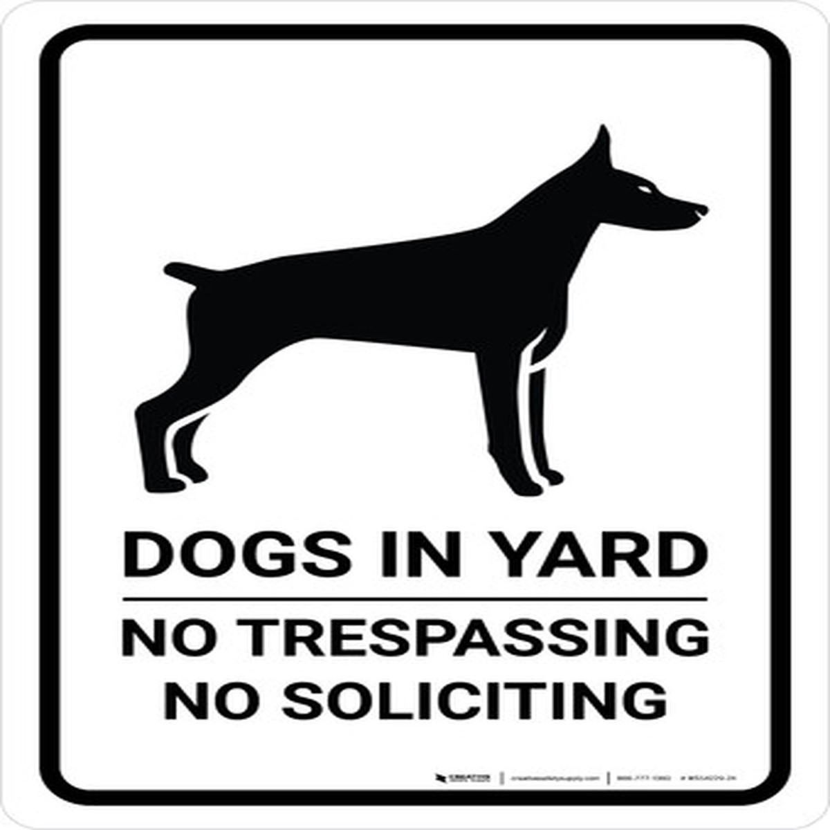 Dogs In Yard No Trespassing No Soliciting Portrait - Wall Sign
