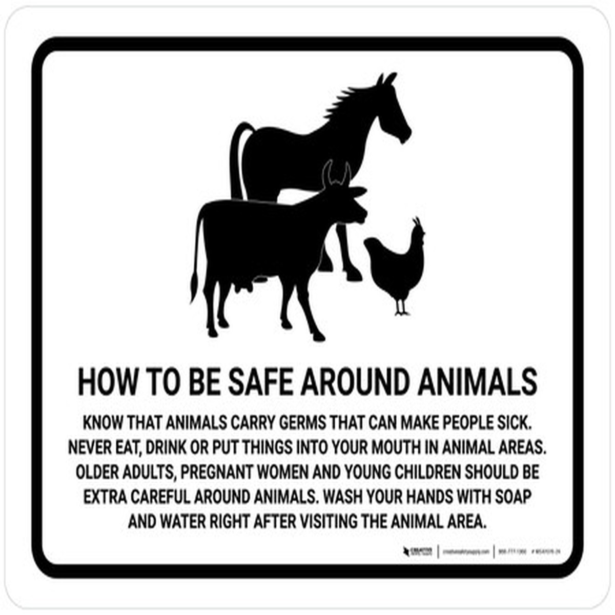How To Be Safe Around Animals Landscape - Wall Sign