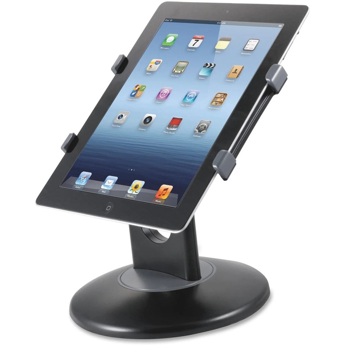 Kantek Adjustable Tablet Stand with Swivel Base - 7.5" Height x 7.5" Width x 2.5" Depth - ABS Plastic - 1 Each