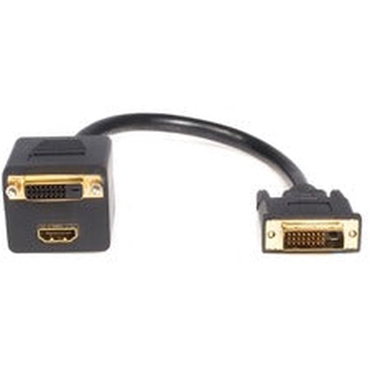 StarTech.com 1 ft DVI-D to DVI-D & HDMI Splitter Cable - First End: 1 x 25-pin DVI-D Digital Video - 1 Each